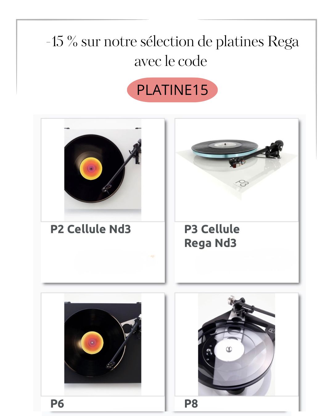 15% de remise sur une sélection de platines avec le code PLATINE15
